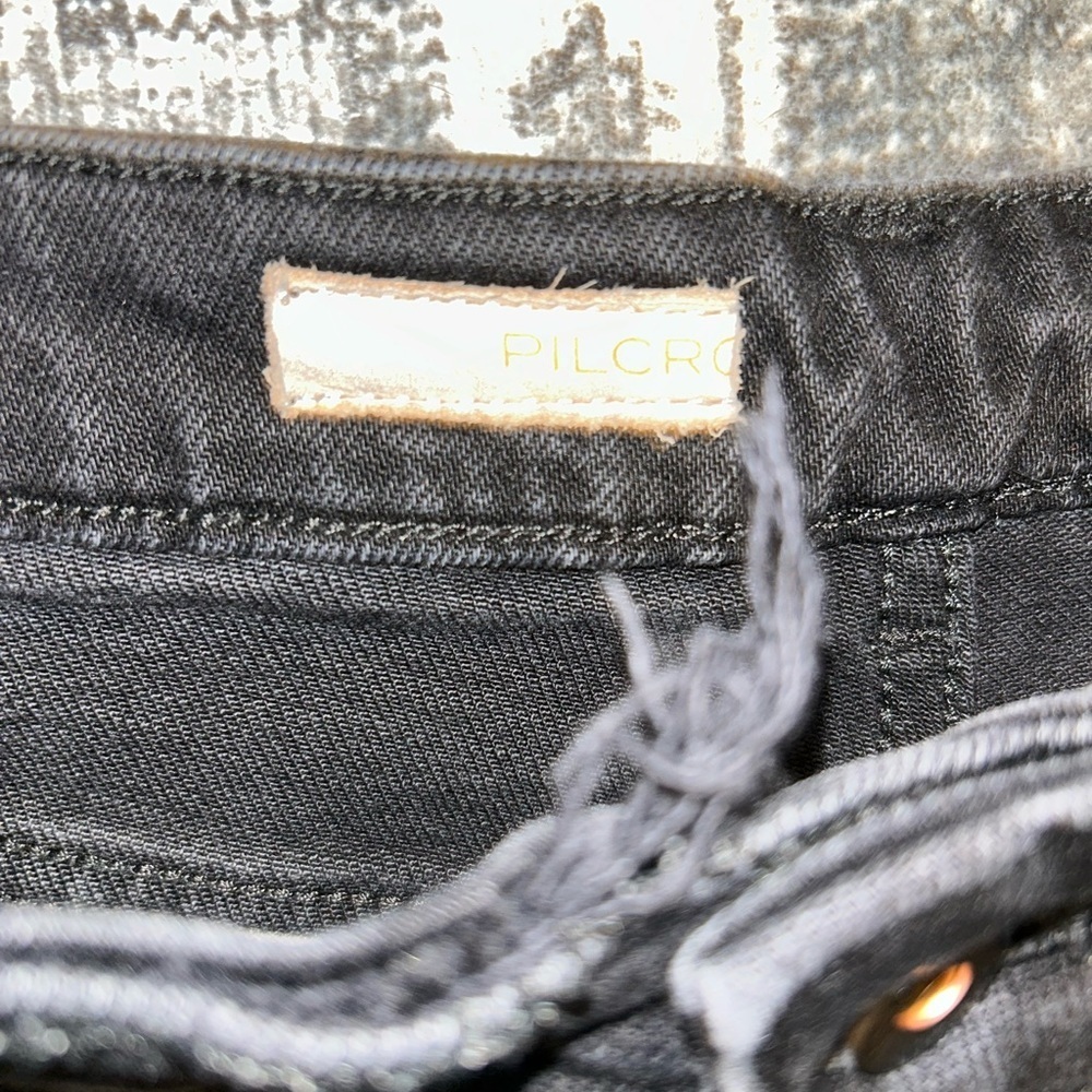 Anthropologie Pilcro Split Hem Straight Leg Jeans Women's 30 High Rise Black - Picture 5 of 6